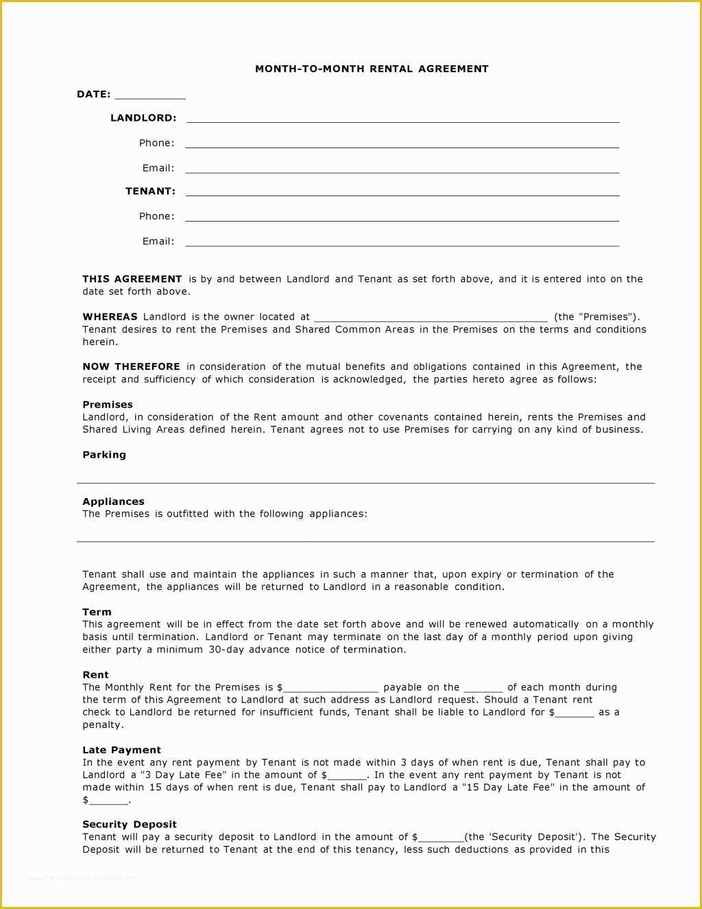 Free Saas Agreement Template Of Free Blank Lease Agreement Printable Tennessee Residential