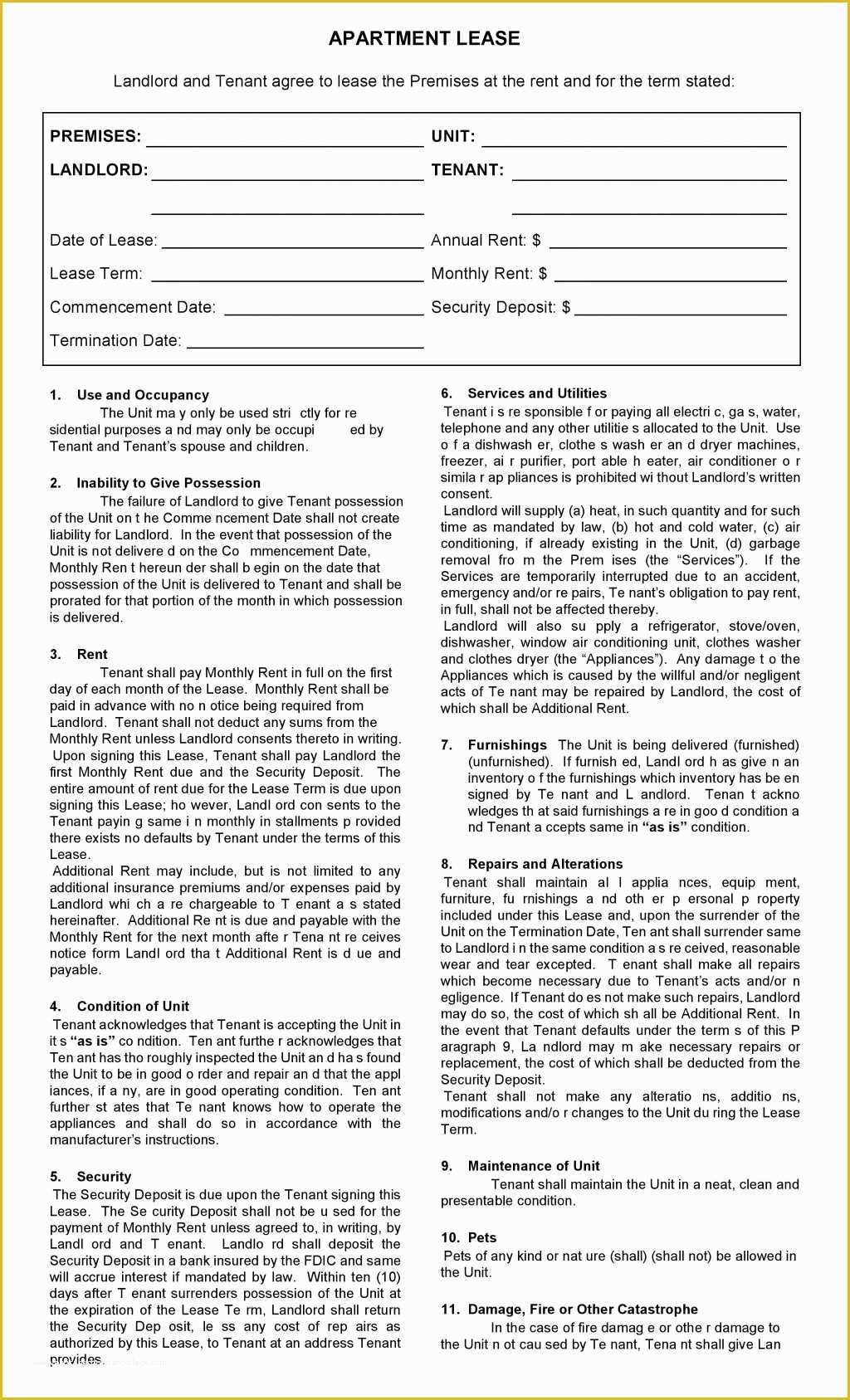Free Saas Agreement Template Of Free Blank Lease Agreement Printable Tennessee Residential