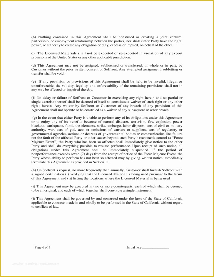 Free Saas Agreement Template Of Saas Agreement soffront software Free Download