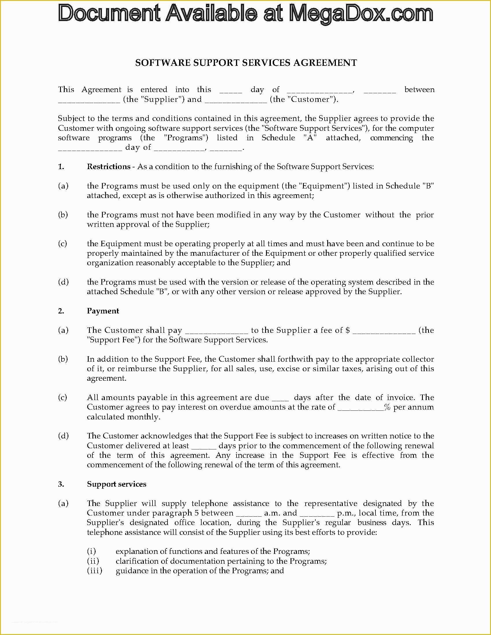 Free Saas Agreement Template Of software as A Service Agreement format India Uk Template