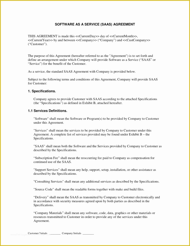 Free Saas Agreement Template Of software Transfer Agreement Template software Transfer