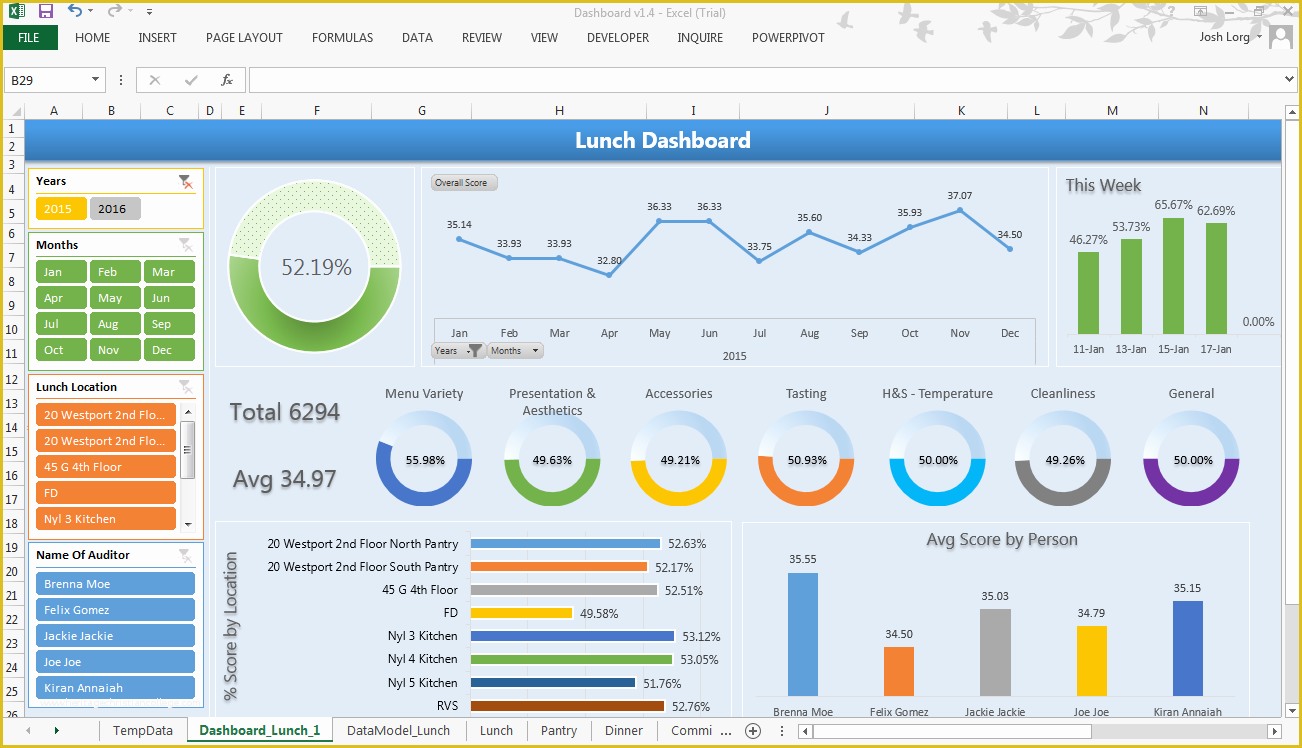 Free Safety Dashboard Template Of Excel Dashboard Showing Trends Averages Aggregates and