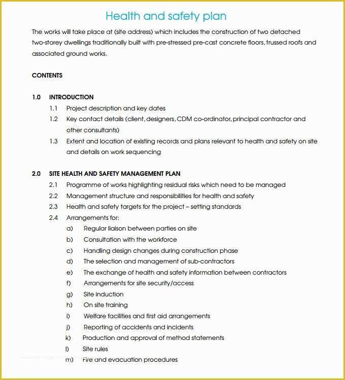 Free Safety Program Template Of Construction Safety Plan Template 17 Free Word Pdf