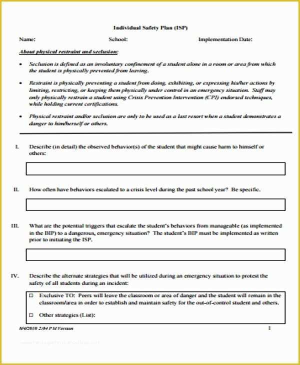 Free Safety Program Template Of Safety Plan Template