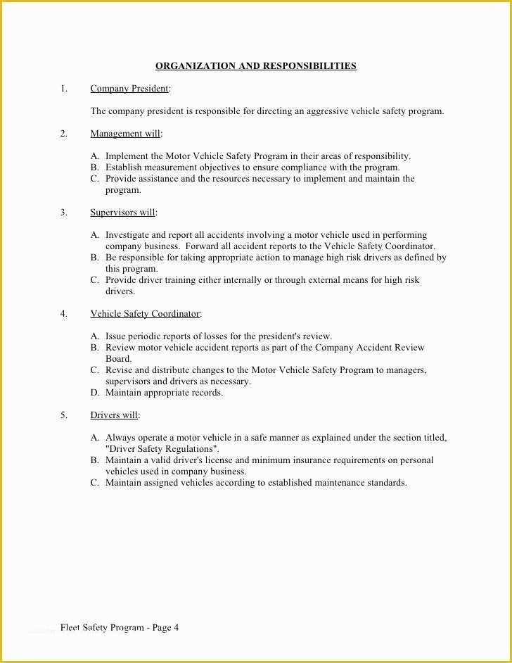 Free Safety Program Template Of Sample Fleet Safety Program Free Safety Program Template Of Sample Fleet Safety Program