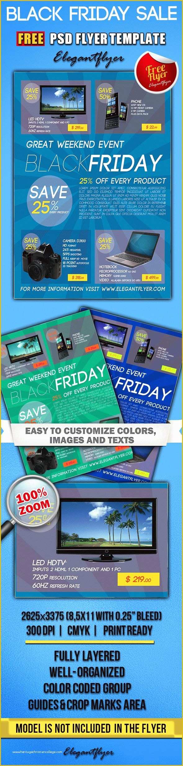 Free Sale Flyer Template Of Black Friday Sale – Free Psd Flyer Template – by Elegantflyer