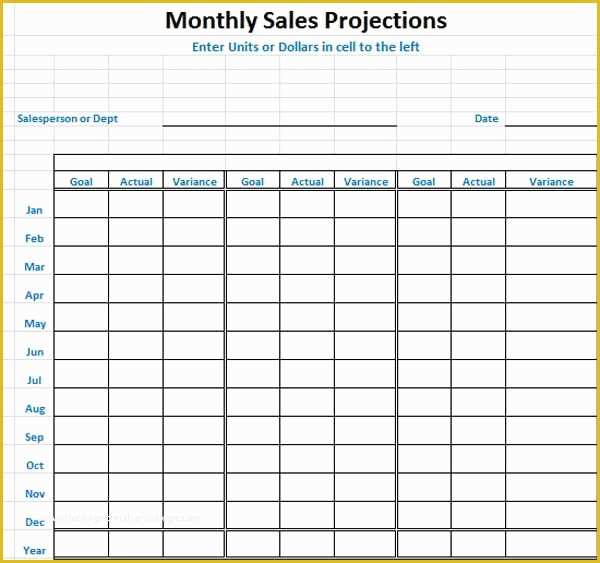 Free Sales forecast Template Of Sales Projection Template Consists Of Entire Stuff In