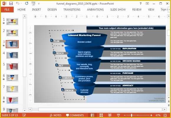 Free Sales Funnel Template Of Animated Funnel Diagrams Powerpoint Template