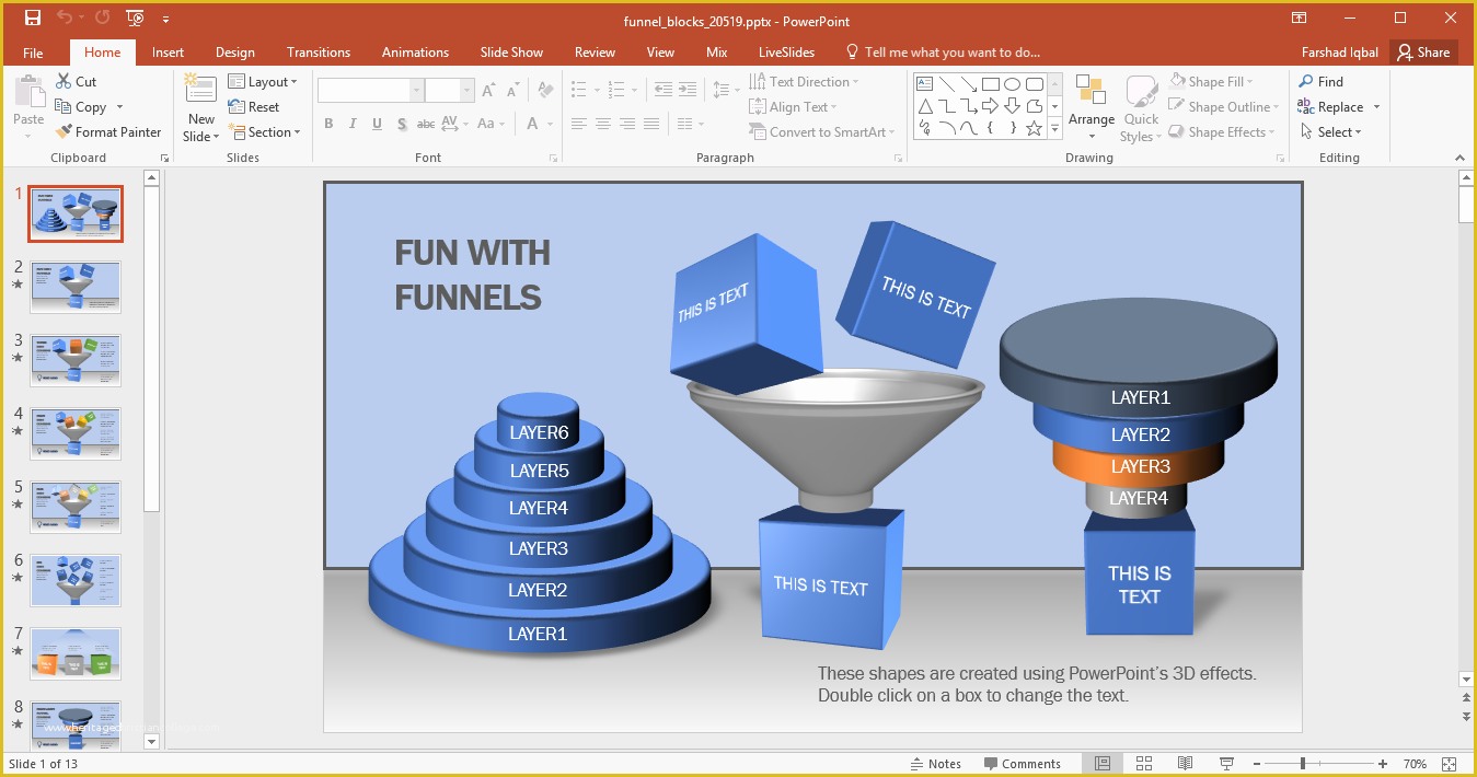 Free Sales Funnel Template Powerpoint Of Animated Funnel Blocks Powerpoint Template