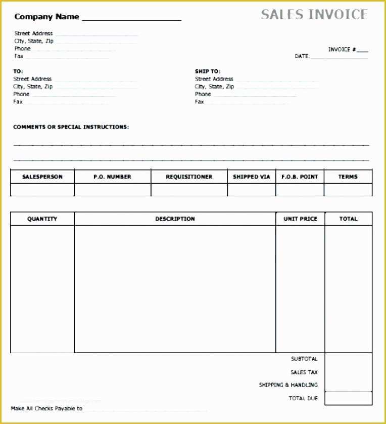 Free Sales Invoice Template Word Of 8 Free Sales Invoice Template Sampletemplatess