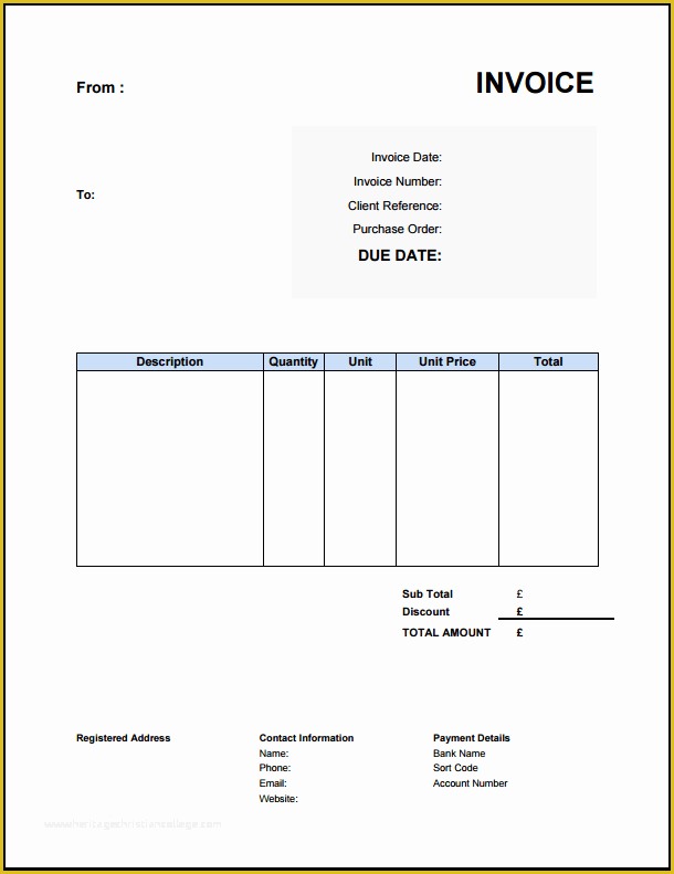 Free Sales Invoice Template Word Of Free Invoice Template Uk Use Line or Download Excel & Word