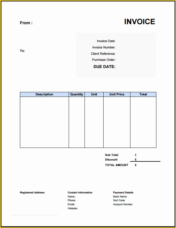 Free Sales Invoice Template Word Of Free Invoice Template Uk Use Line 