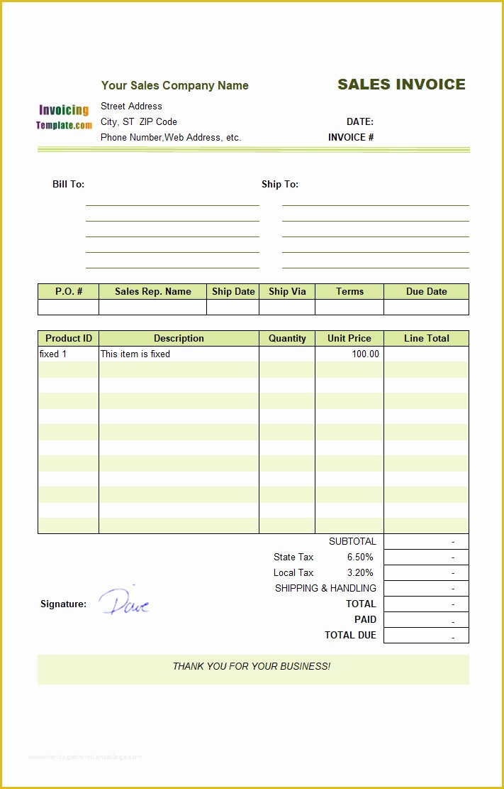 Free Sales Invoice Template Word Of Free Sales Invoice Template Excel Pdf Word Docash Sale