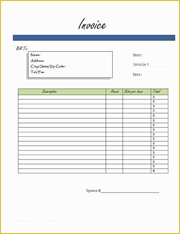 Free Sales Invoice Template Word Of Printable Sales Invoices