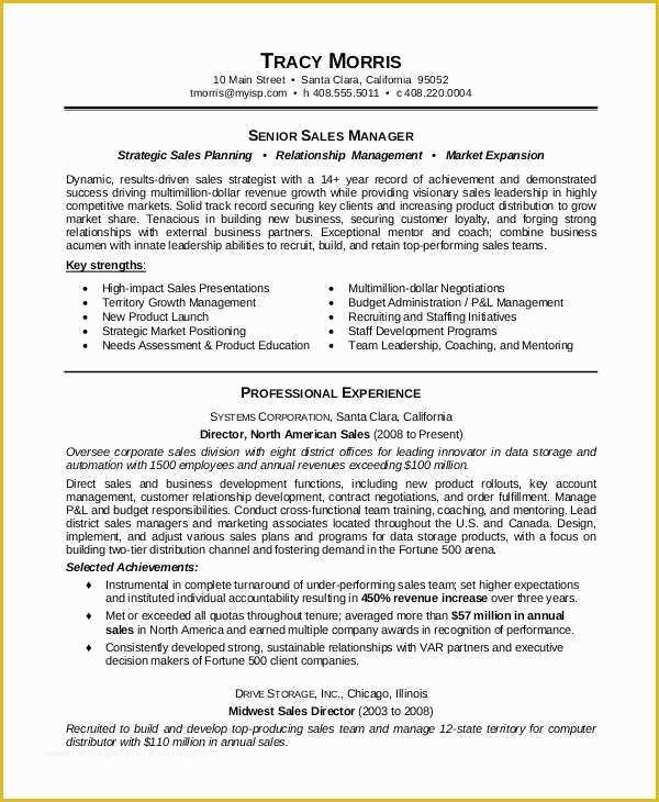Free Sales Manager Resume Templates Of 45 Download Resume Templates Pdf Doc
