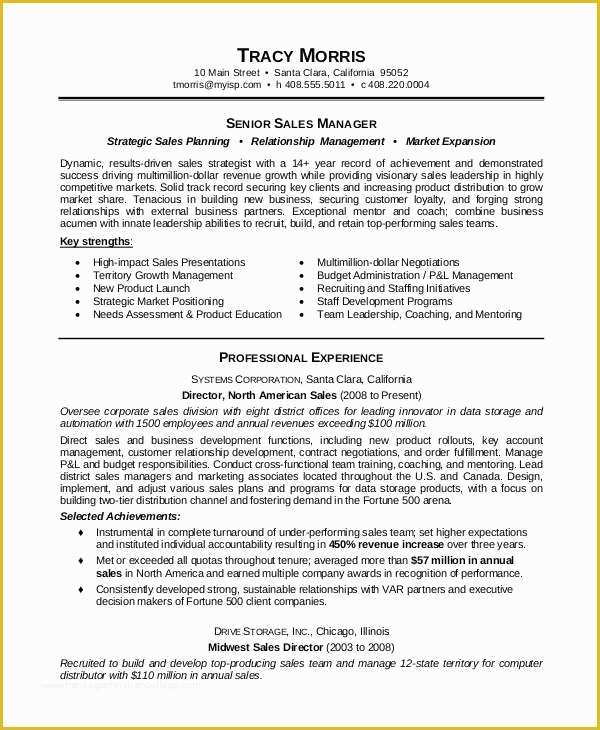 Free Sales Manager Resume Templates Of 45 Download Resume Templates Pdf Doc
