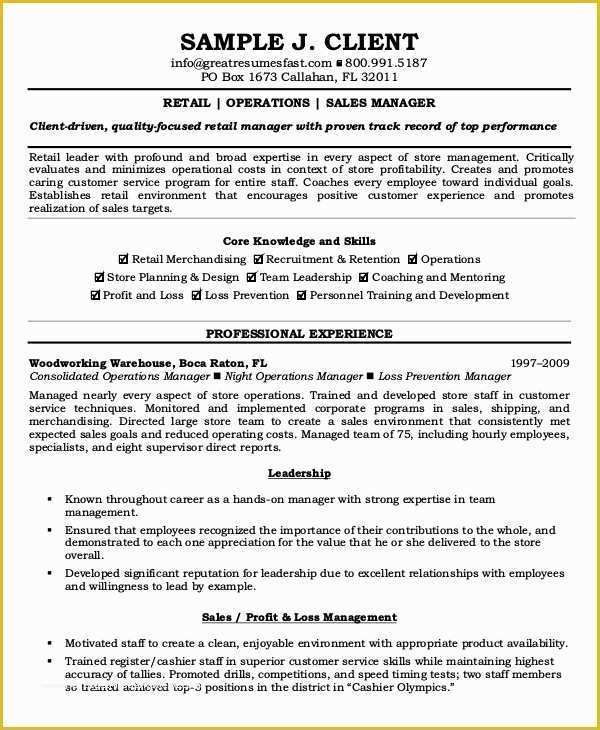 Free Sales Manager Resume Templates Of Manager Resume Sample Templates 43 Free Word Pdf