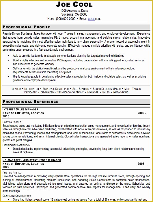 Free Sales Manager Resume Templates Of Sales Manager Resume Sample Free Resume Template