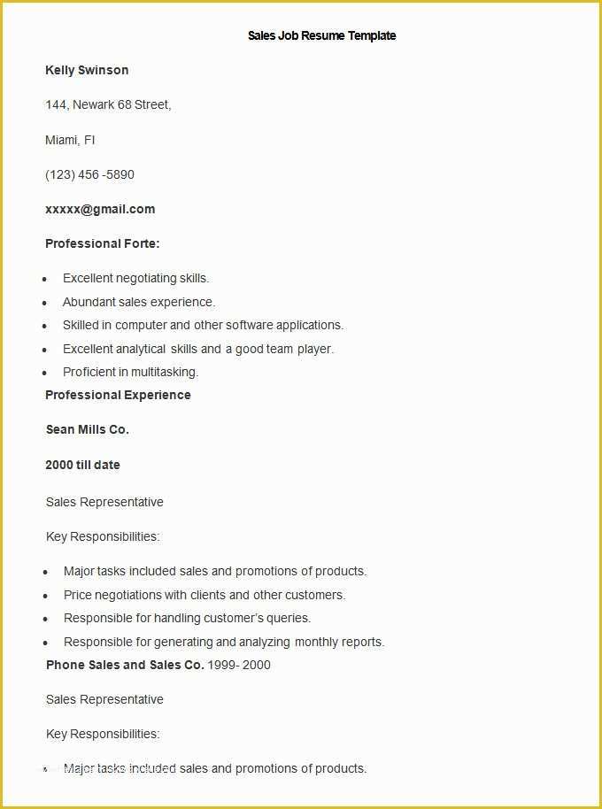 Free Sales Manager Resume Templates Of Sales Resume Template Word Sales Resume Template 41 Free