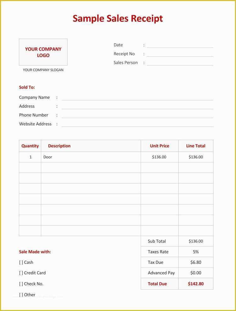 Free Sales Receipt Template Pdf Of 12 Free Sales Receipt Templates Word Excel Pdf