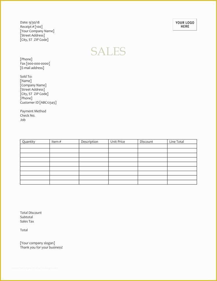 Free Sales Receipt Template Pdf Of 12 Free Sales Receipt Templates Word Excel Pdf