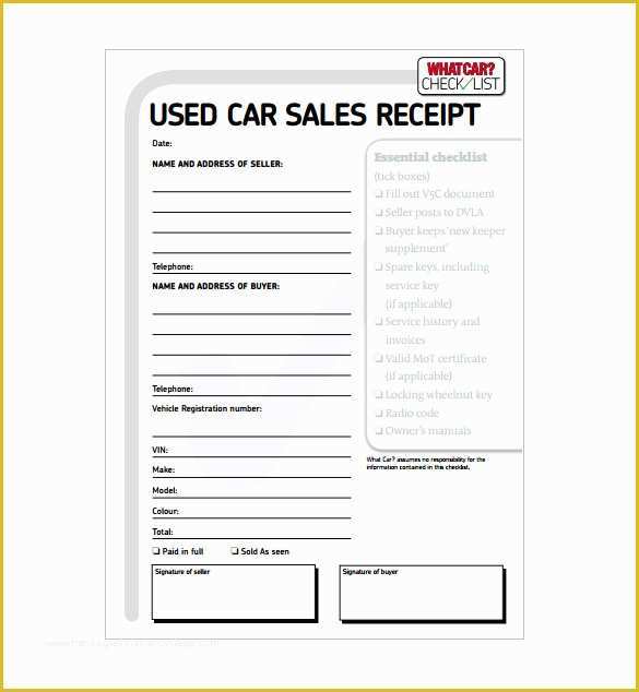 Free Sales Receipt Template Pdf Of 14 Car Sale Receipt Templates Doc Pdf