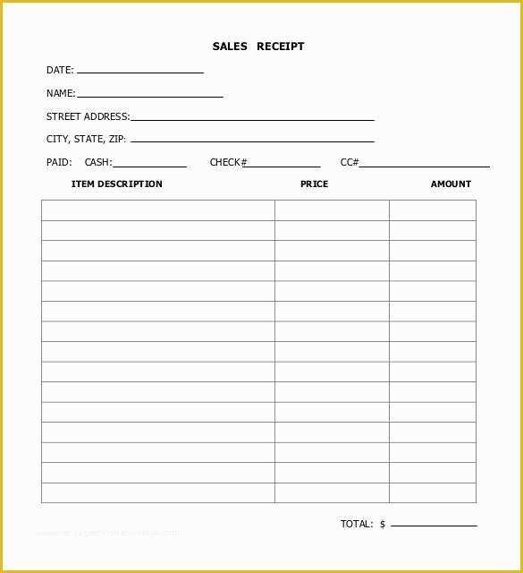 Free Sales Receipt Template Pdf Of 28 Sales Receipt Templates Doc Excel Pdf