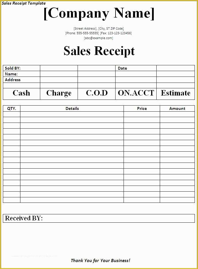Free Sales Receipt Template Pdf Of 6 Free Sales Receipt Templates Excel Pdf formats