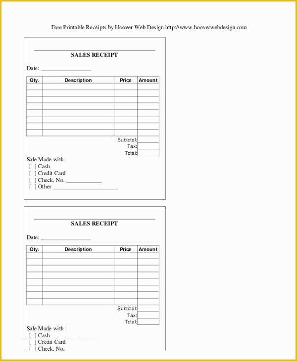 Free Sales Receipt Template Pdf Of 6 Sample Generic Sales Receipts