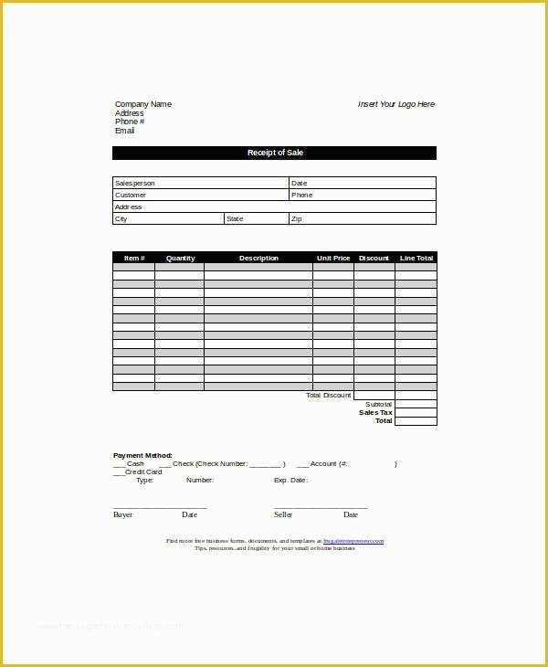 Free Sales Receipt Template Pdf Of 6 Sample Generic Sales Receipts