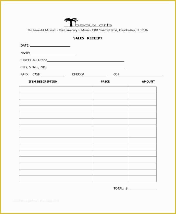 Free Sales Receipt Template Pdf Of 6 Sample Generic Sales Receipts