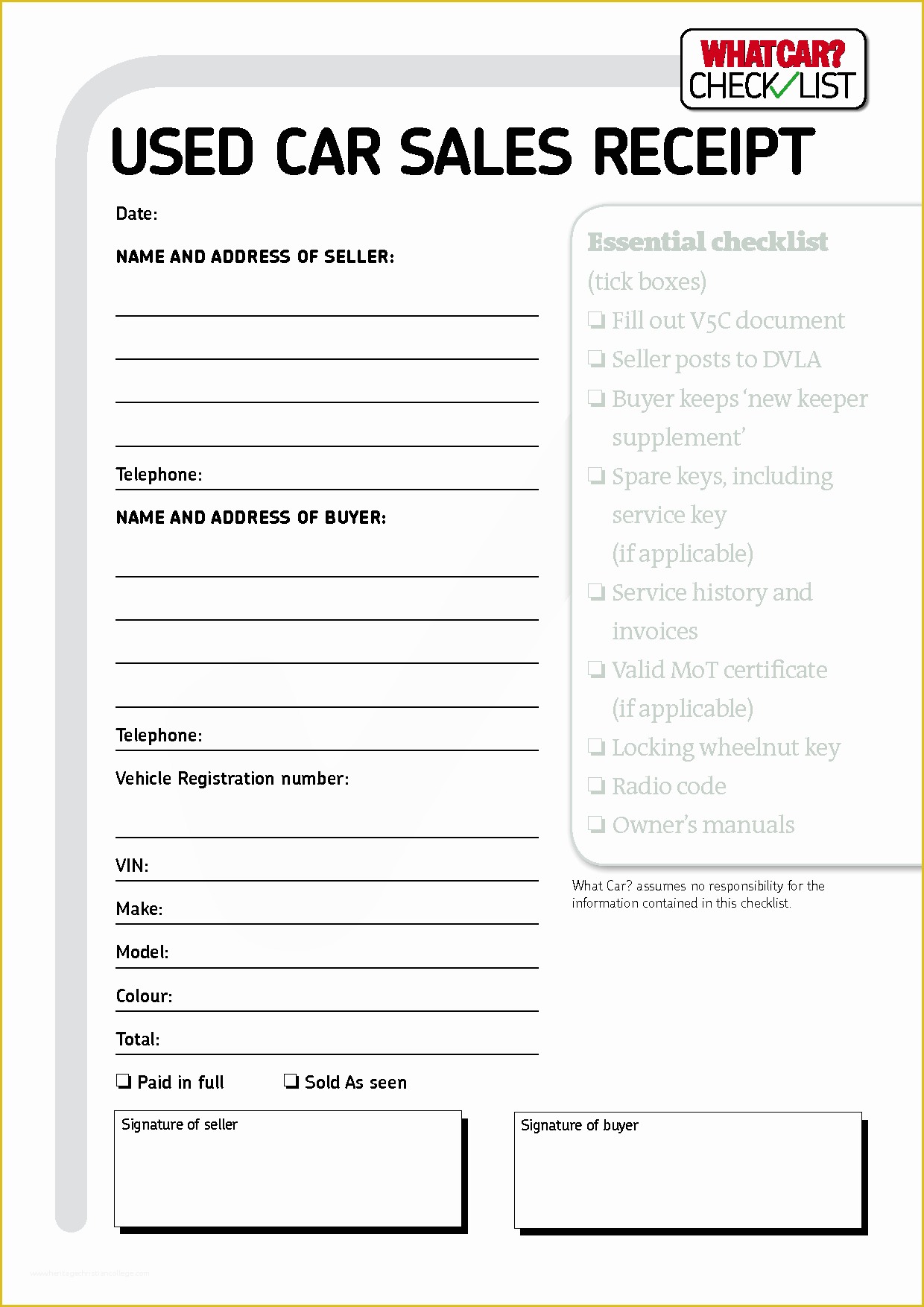 Free Sales Receipt Template Pdf Of Car Sales Invoice Template Free Download