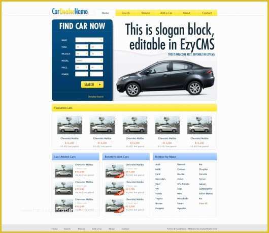 Free Sales Website Template Of Car Dealer Website Template