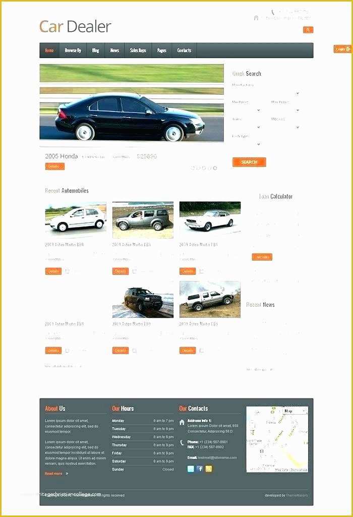Free Sales Website Template Of Car Sales Website Template Free