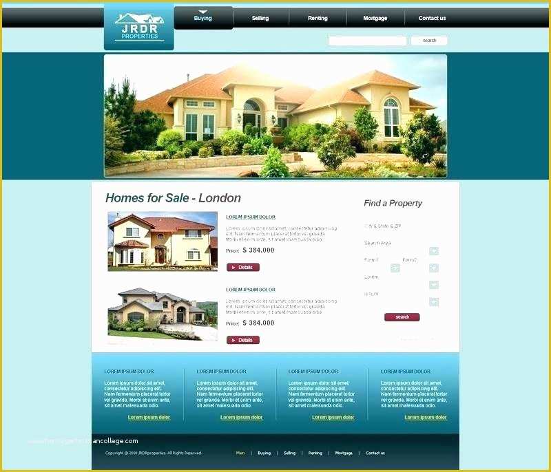 Free Sales Website Template Of Free Real Estate Website Templates House 