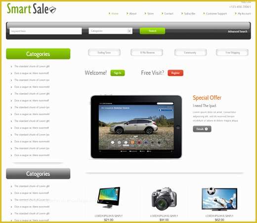 Free Sales Website Template Of Smart Sale Line Shopping Cart Mobile Website Template by