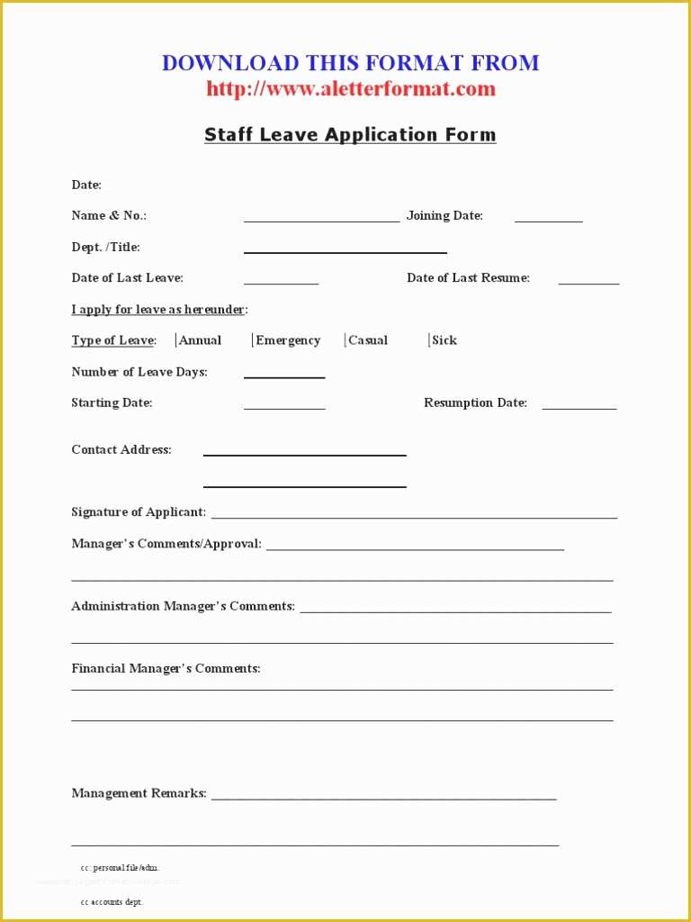 Free Salon Application Template Of Annual Leave Application form Mughals