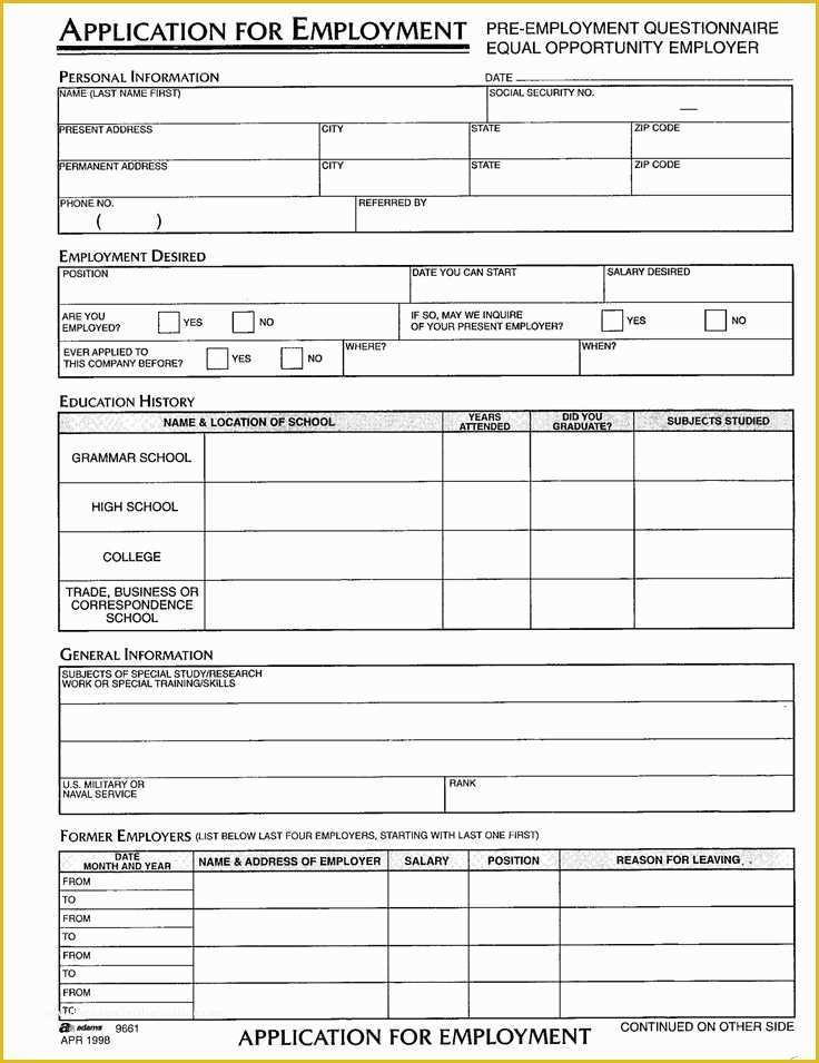 Free Salon Application Template Of Application for Employment Pdf Employment Pany