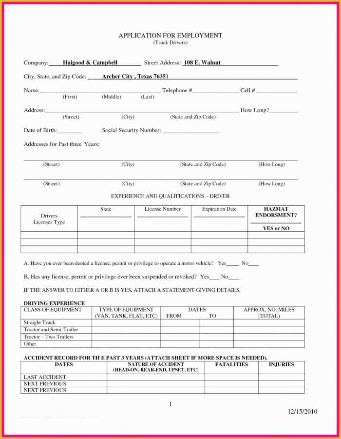 Free Salon Application Template Of Printable Job Application Forms