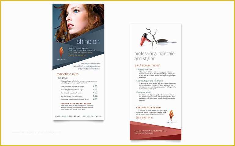 Free Salon Application Template Of Hair Stylist & Salon Rack Card Template Word & Publisher