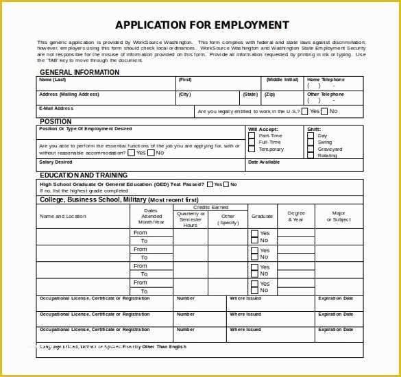 Free Salon Application Template Of Job Application Template Microsoft Word Job Application