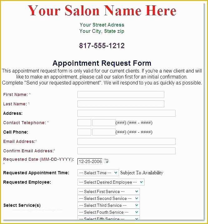 Free Salon Application Template Of New Customer Application form Template – Ddmoon