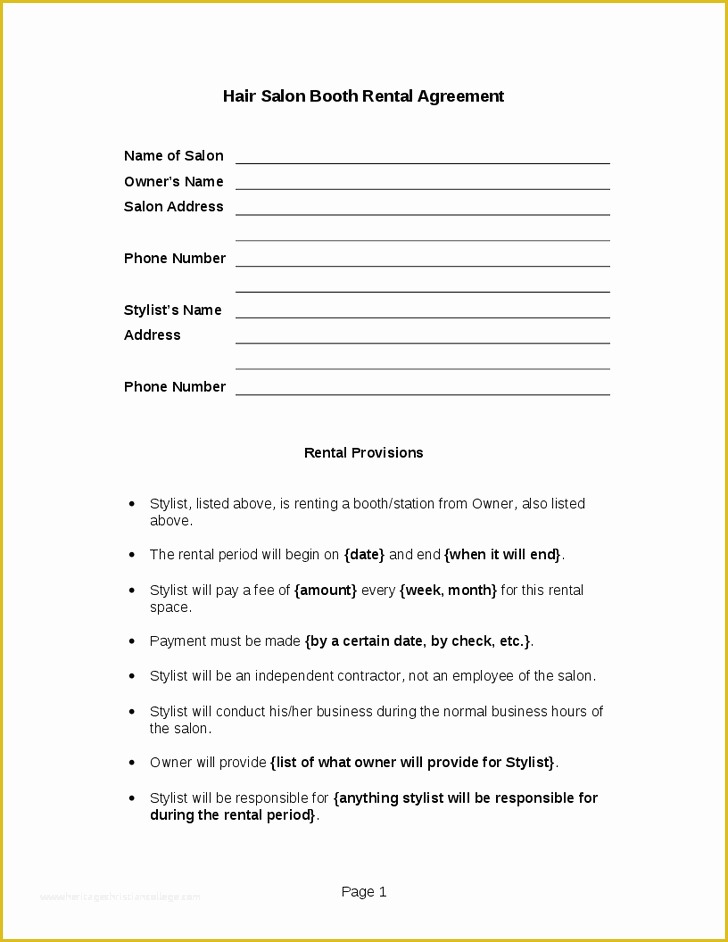 Free Salon Application Template Of Printable Sample Simple Room Rental Agreement form