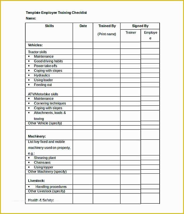 Free Salon Employee Handbook Template Of Employee Training Checklist Template Word format Download