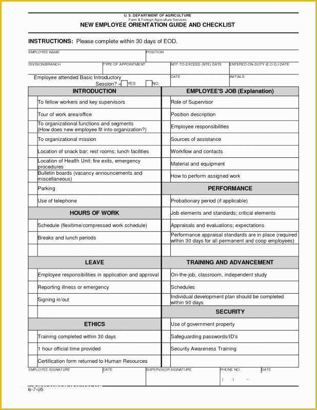 Free Salon Employee Handbook Template Of New Employee orientation Checklist Template