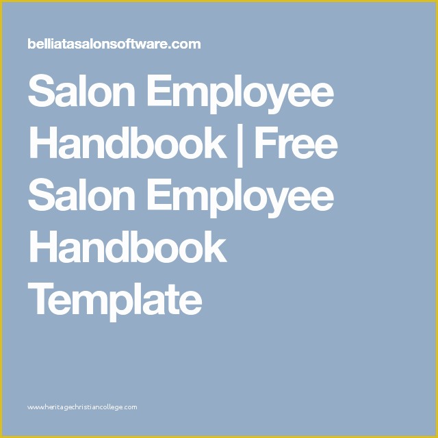 Free Salon Employee Handbook Template Of Salon Employee Handbook