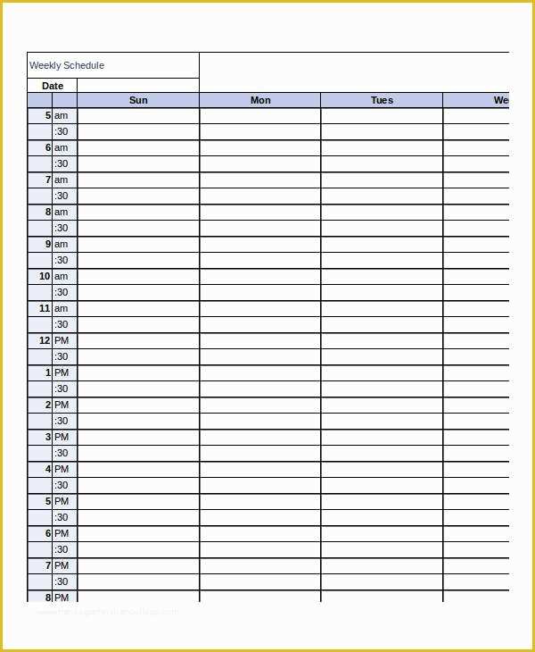 Free S&amp;op Excel Template Of Excel Weekly Schedule Templates 8 Free Excel Documents