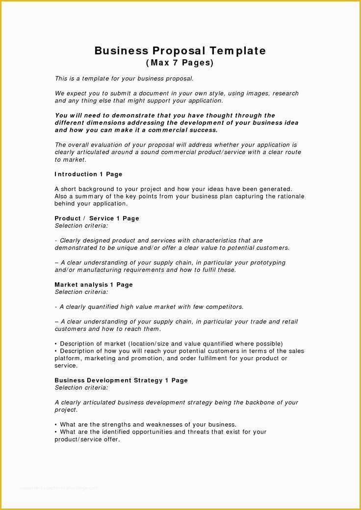 Free Sample Business Proposal Template Of Business Proposal Templates Examples
