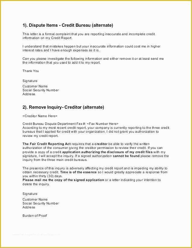 Free Sample Credit Repair Letters and Templates Of Credit Letter Template Writing Dispute Letters to Bureaus