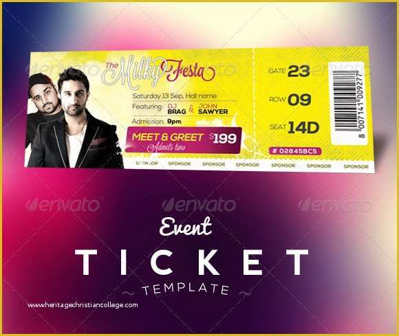 Free Sample event Tickets Template Of 28 Sample Amazing event Ticket Templates Psd Ai Word